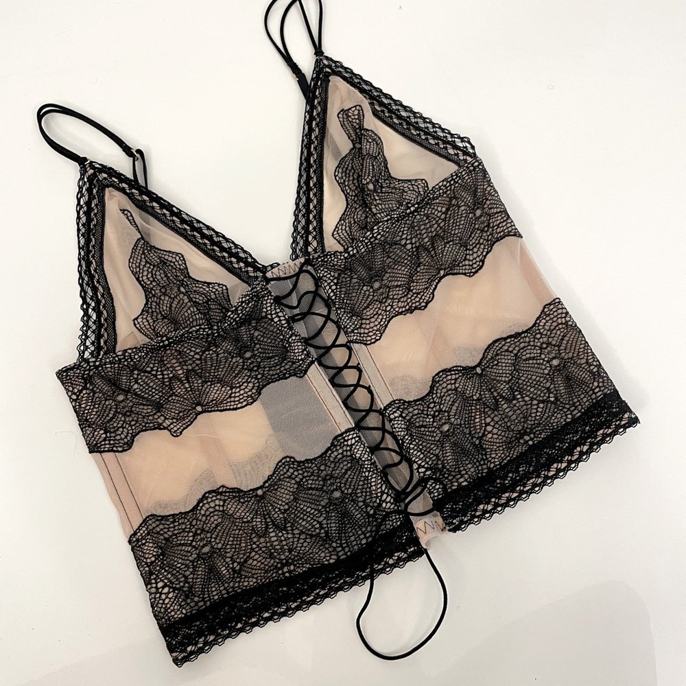Victoria Secrete Lace corset black and Nude
